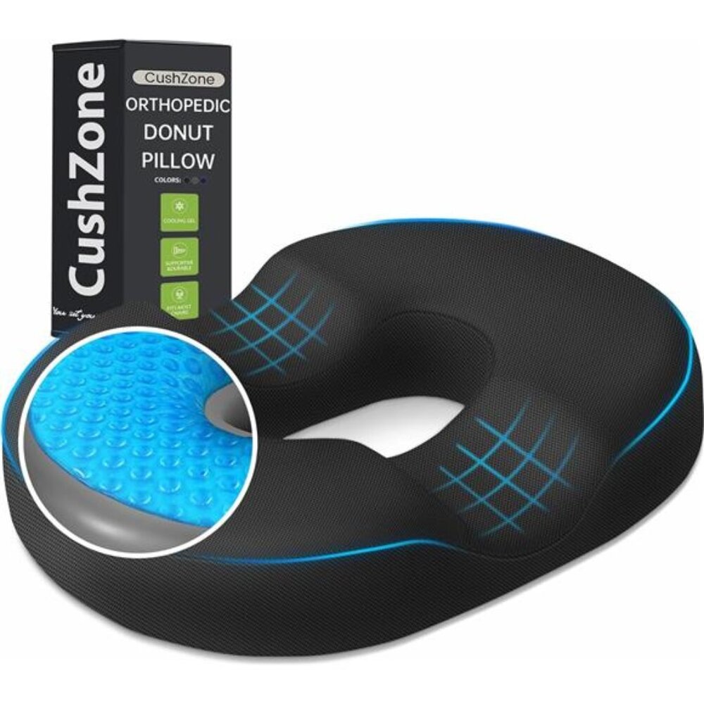 Donut Pillow Seat Cushion Memory Foam Cooling Gel Office Home Car Tailbone Pain